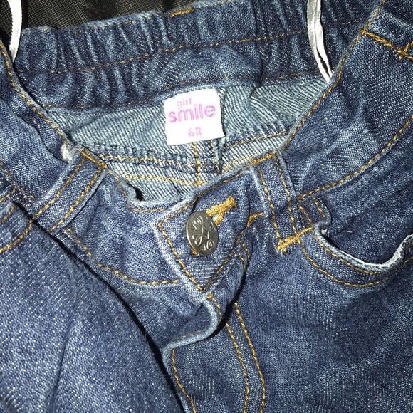 LITTLE GIRLS JEANS WITH BUTTERFLY PRINT SIZE 68 - Picture 3 of 3